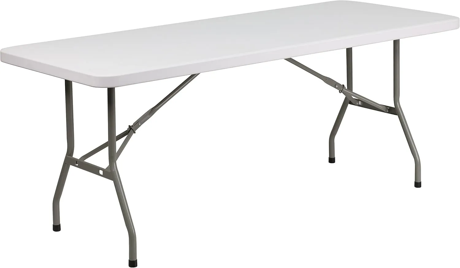 Flash Furniture Elon 6' Rectangular All-Occasion Plastic Folding Event Table, Foldable Portable Banquet Table for Indoor/Outdoor Events, White
