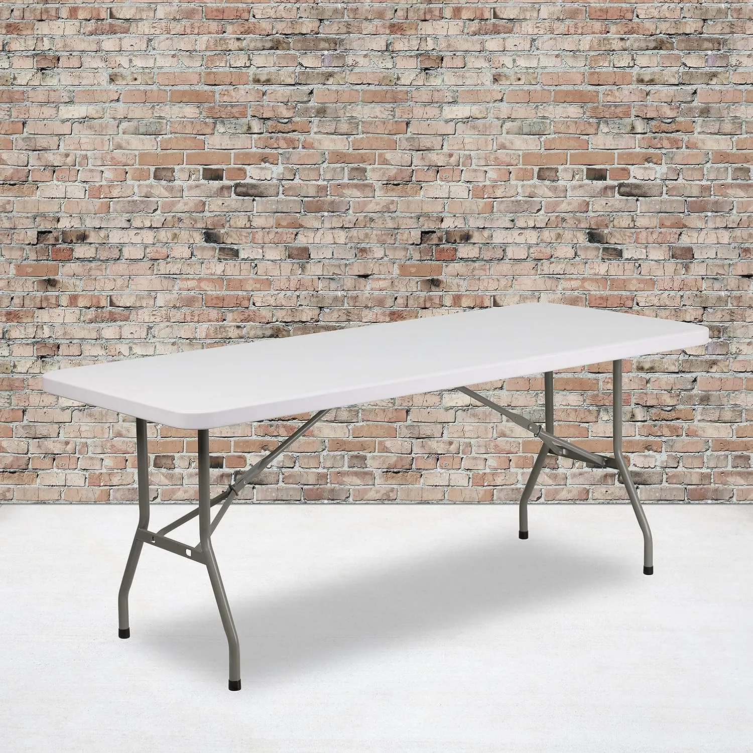Flash Furniture Elon 6' Rectangular All-Occasion Plastic Folding Event Table, Foldable Portable Banquet Table for Indoor/Outdoor Events, White