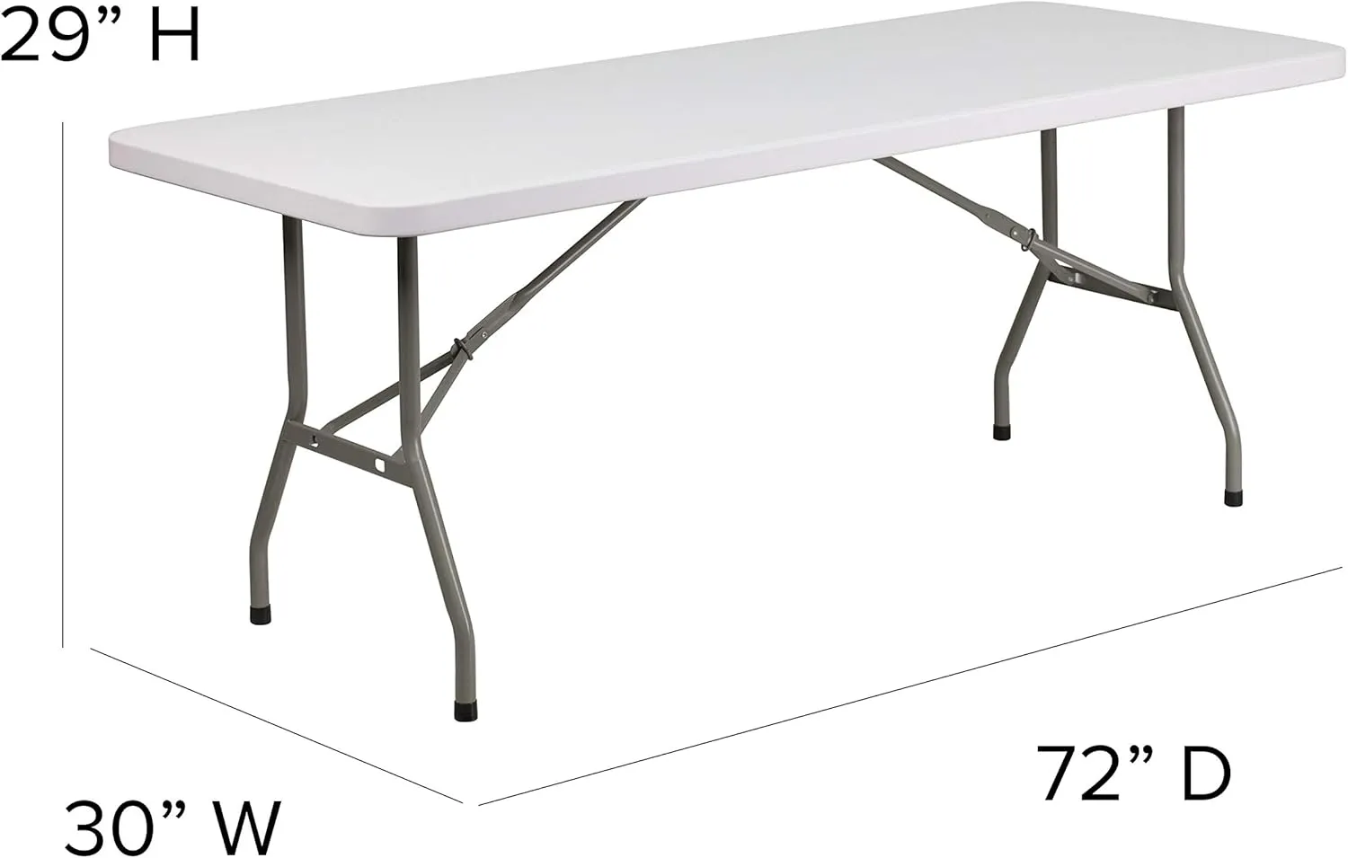 Flash Furniture Elon 6' Rectangular All-Occasion Plastic Folding Event Table, Foldable Portable Banquet Table for Indoor/Outdoor Events, White