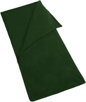 Fleece Sleeping Bag, Microfiber Lightweight Travel Sheet Liner, Comfortable Warm Sleeping Bag for Cold Weather, Camping Blanket with Carry Storage Bag for Outdoor Backpacking(Green)