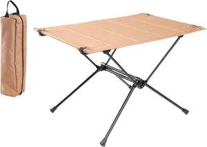 Foldable Camping Table, Outdoor Table, Beach Table, Ultralight Desk for Backpacking, Khaki