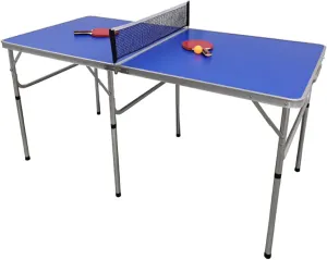 Foldable Indoor Table Tennis Table with Net Portable PingPong Game Table Easy Attach and Remove Net