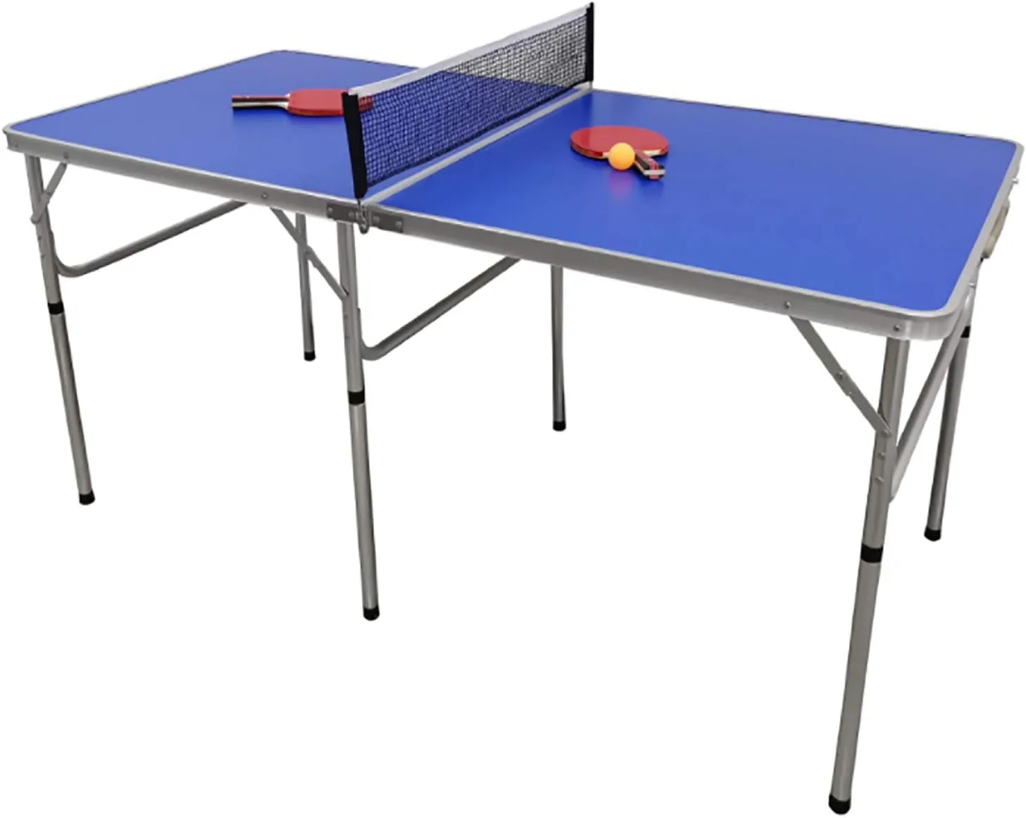 Foldable Indoor Table Tennis Table with Net Portable PingPong Game Table Easy Attach and Remove Net
