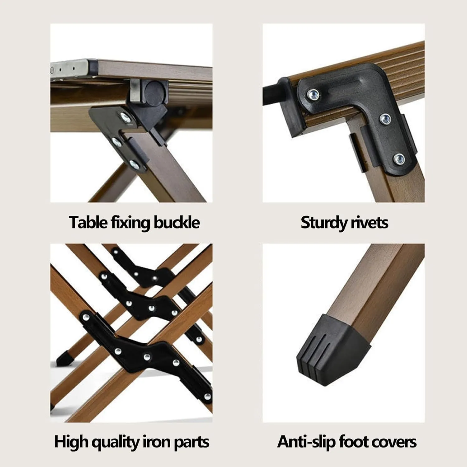 Folding Camp Table, Outdoor Folding Table, Aluminum Folding Table with Carry Bag, Table for Camping, Beach, Backyard, BBQ