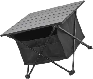 Folding Camping Beach Table Storage Bag Compact and Stable Tailgating Folding Table for Outdoor Barbecue Picnic and Tailgate Accessories Easy Setup Convenient Front Pocket