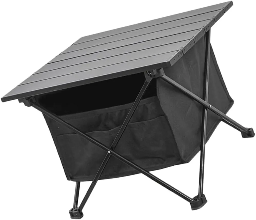 Folding Camping Beach Table Storage Bag Compact and Stable Tailgating Folding Table for Outdoor Barbecue Picnic and Tailgate Accessories Easy Setup Convenient Front Pocket