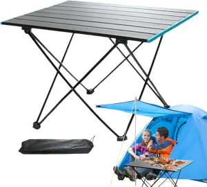 Folding Camping Table - Camping Side Table with Carry Bag - Aluminum Alloy Desk for Kitchen Cooking Dining Outdoor Indoor Gathering Picnic Hiking Barbecue Grilling Backyard