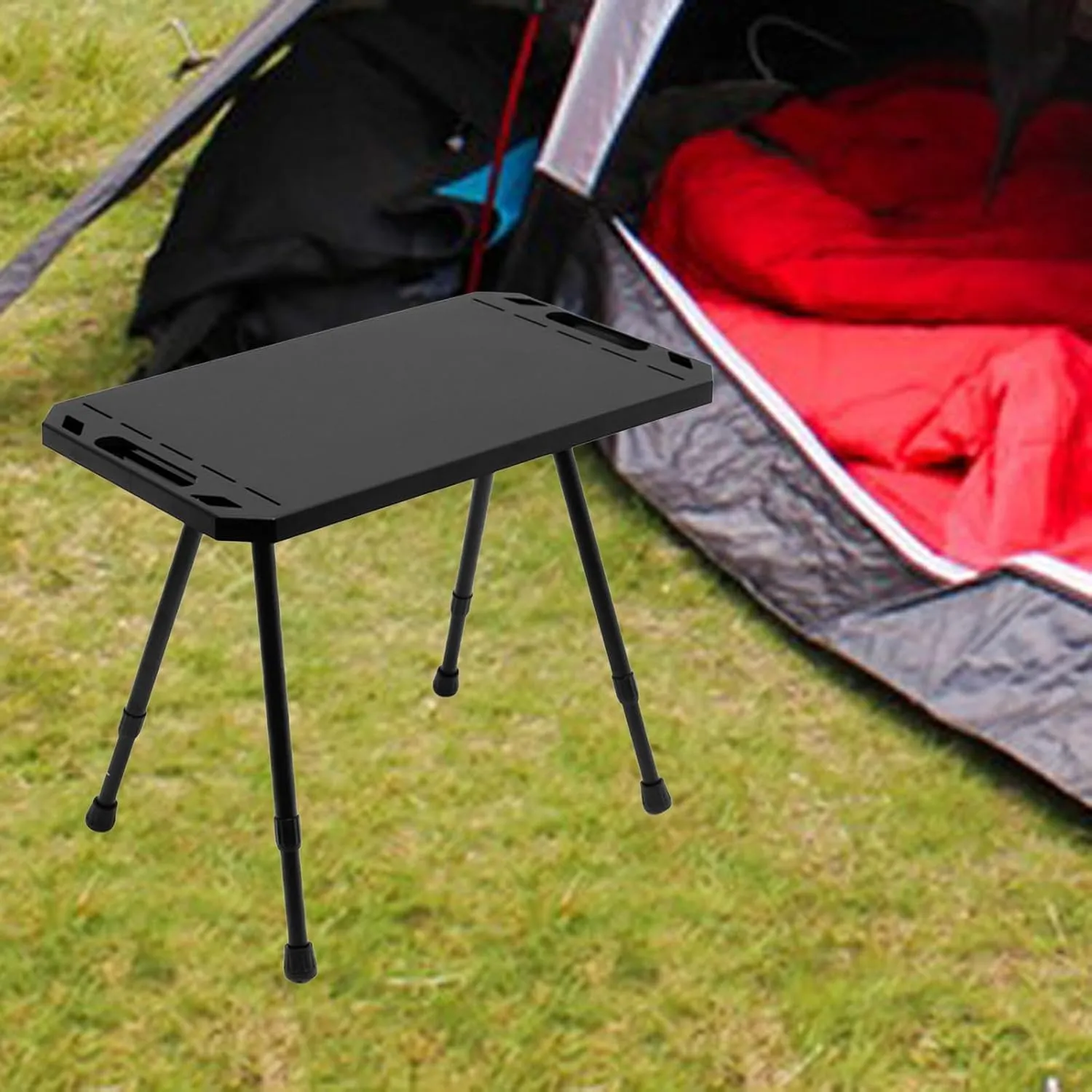 Folding Camping Table Furniture Removable Adjustable Height Picnic Table Outdoor Table for Travel Yard Patio Gardening Picnic, Black