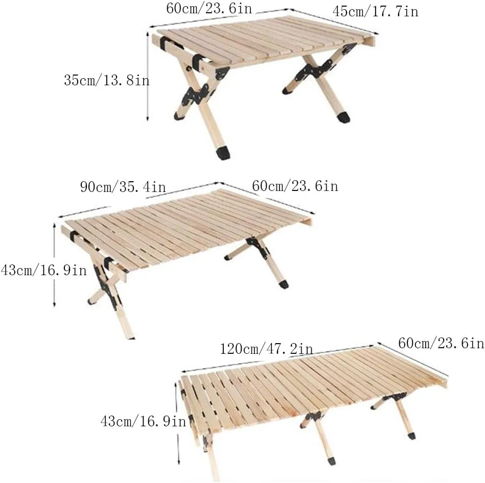 Folding Camping Table Lightweight Aluminum Roll-up Table Camping Outdoor Picnic Table