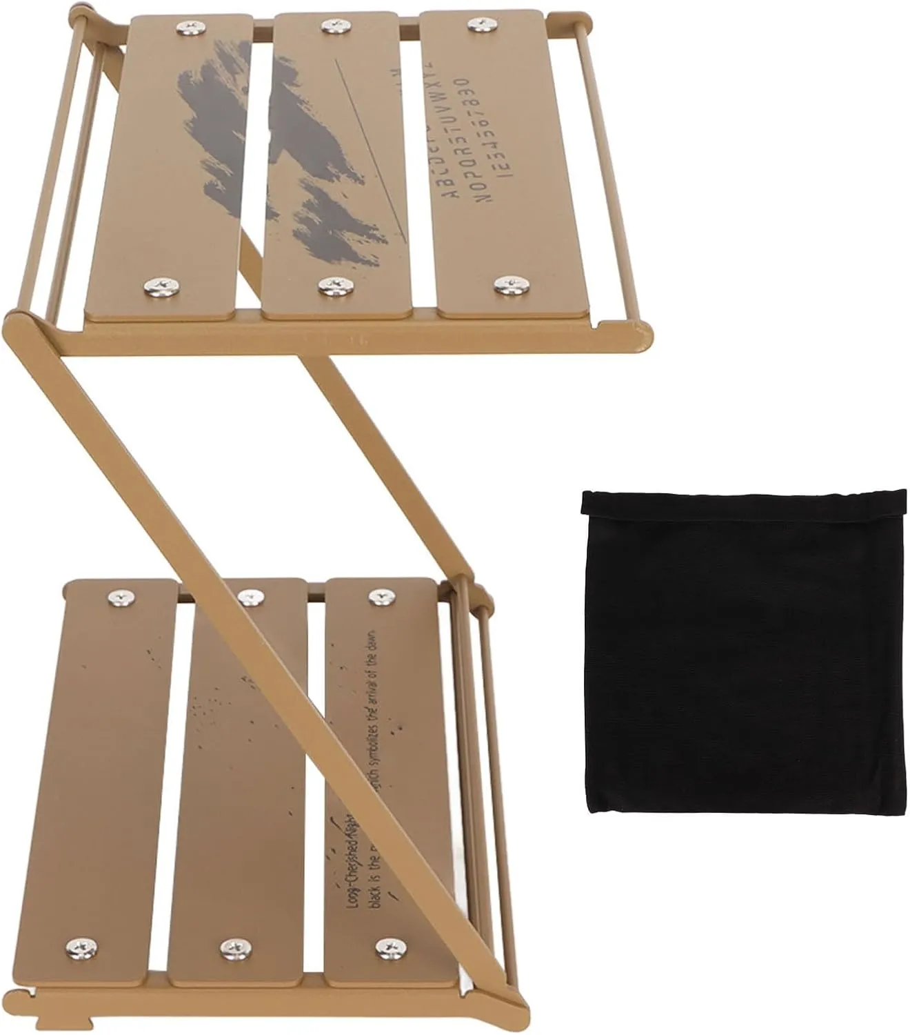 Folding Camping Table, Outdoor Camping Folding Table Portable Aluminium Alloy Double Deck Camping Table for Hiking Picnic Backyard Party