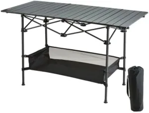 Folding Camping Table, Outdoor Portable Side Tables, Lightweight Fold Up Table, Aluminum & Steel Ultra Compact Work Table with Large Storage and Carry Bag, for Beach, Picnic, Travel, 24x16 inch