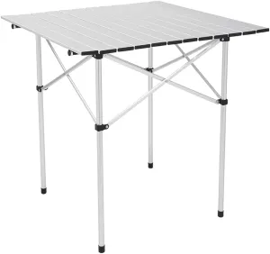 Folding Camping Table, Portable Aluminum Lightweight Square Camp Table w/Carry Bag, for Indoor and Outdoor Camp, Picnic, BBQ, Travel, Fishing
