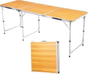 Folding Camping Table Portable Camp Table, Aluminum Lightweight Outdoor Table Indoor Outdoor Compact Folding Table for Camping, Picnic, Backyard, BBQ, Patio