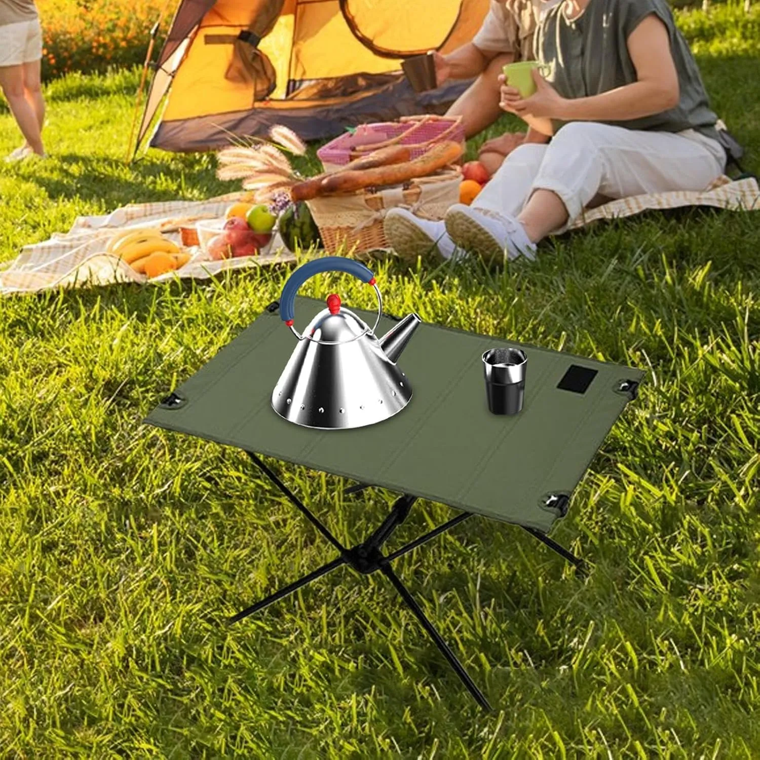 Folding Camping Table | Portable Outdoor Table,Outdoor Camping Furniture for Fishing Picnic Beach, Backpacking Accessories