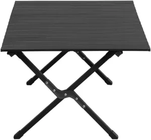 Folding Camping Table Portable Picnic Table, Lightweight Roll up Side Table Outdoor Camp Table for Travel Hiking Backyard BBQ Party, 34 x 24 in, Black