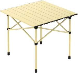 Folding Camping Table, Portable Picnic Table with Carry Bag, Lightweight Aluminum Roll-Up Design for Camping, Backpacking, Beach, BBQ, and Outdoor Parties