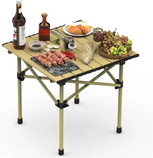 Folding Camping Table, Portable Upgraded Carbon Steel Table with Heavy Duty Carrying Bag, Lightweight Foldable Outdoor Camping Table for Picnic and Barbecue, Beach Patio, Table for 2-3 People