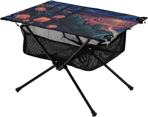 Folding Camping Table Secret Garden Adjustable Camping Table with Storage for Hiking Picnic Vacation