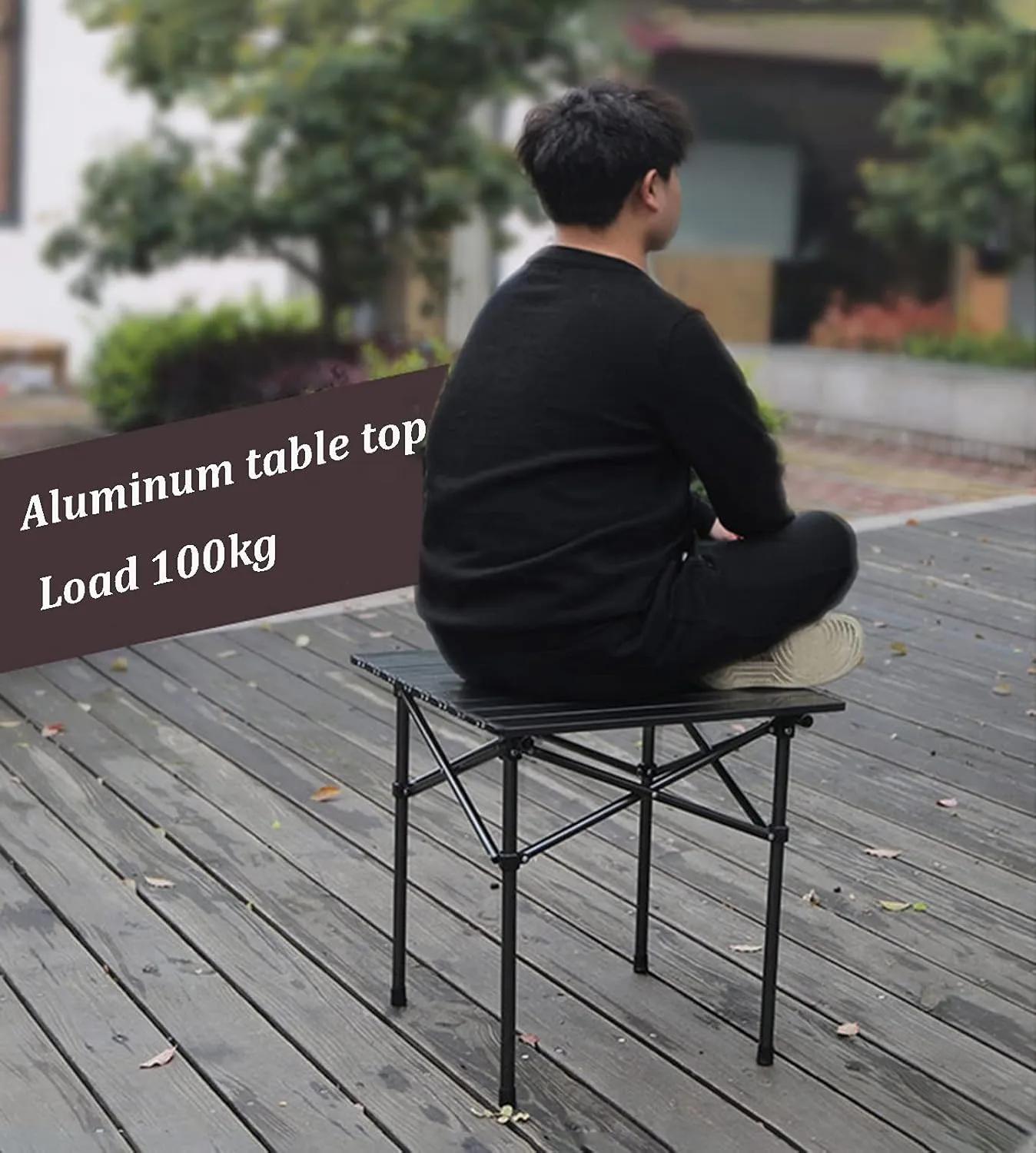Folding Camping Table Set of with Chairs, Aluminum Alloy Roll Folding Outdoor Picnic Table, Lightweight and Easy to Store