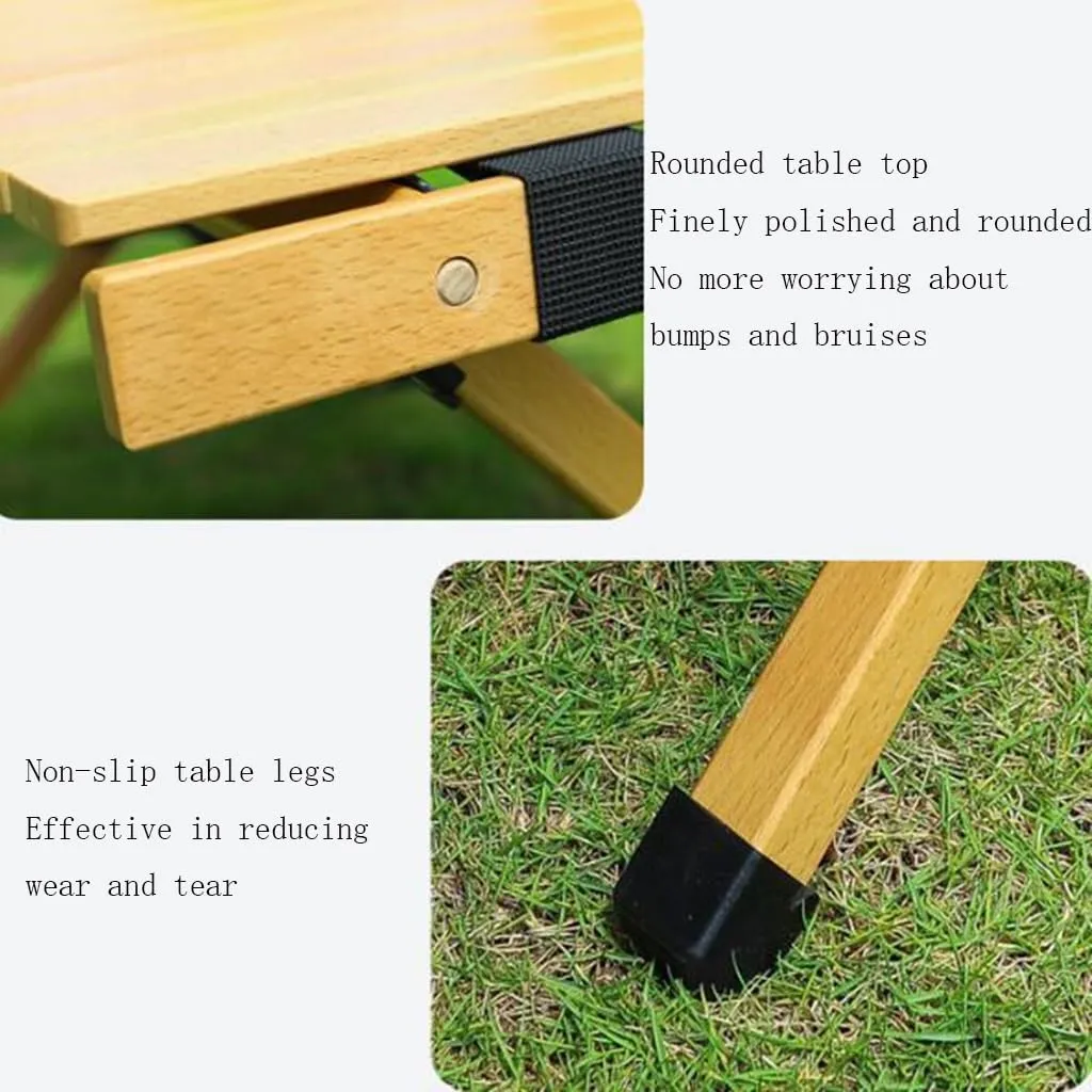 Folding Camping Table Stable Lightweight Aluminum Roll-up Table Outdoor Picnic Backyard Party Side Table