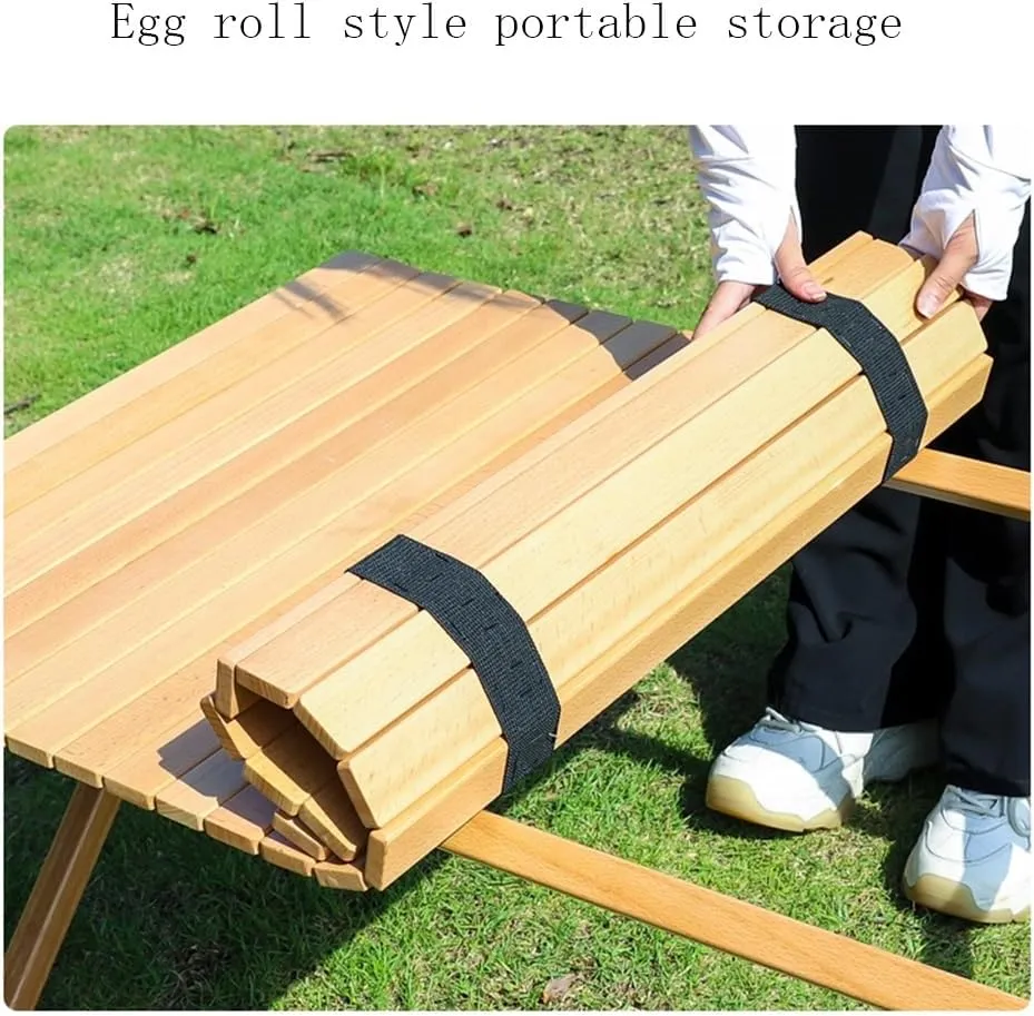 Folding Camping Table Stable Lightweight Aluminum Roll-up Table Outdoor Picnic Backyard Party Side Table
