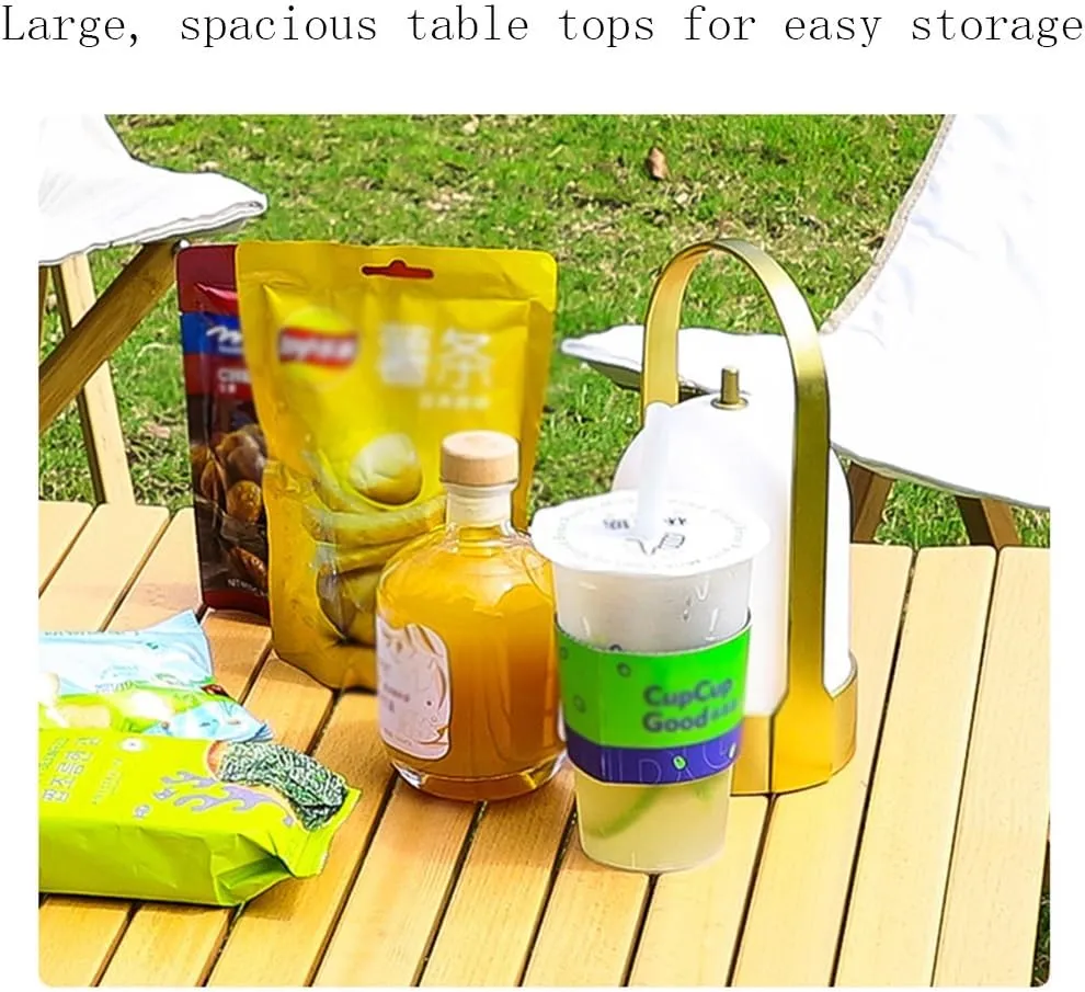 Folding Camping Table Stable Lightweight Aluminum Roll-up Table Outdoor Picnic Backyard Party Side Table