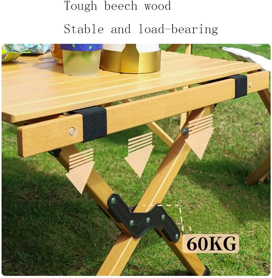 Folding Camping Table Stable Lightweight Aluminum Roll-up Table Outdoor Picnic Backyard Party Side Table