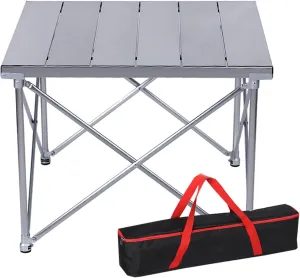 Folding Camping Table That Fold Up Lightweight, Aluminum Portable Picnic Table with Carrying Bag for Outdoor Picnic, BBQ and Party (Color : A)