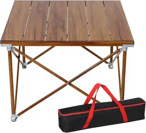 Folding Camping Table That Fold Up Lightweight, Aluminum Portable Picnic Table with Carrying Bag for Outdoor Picnic, BBQ and Party (Color : B)