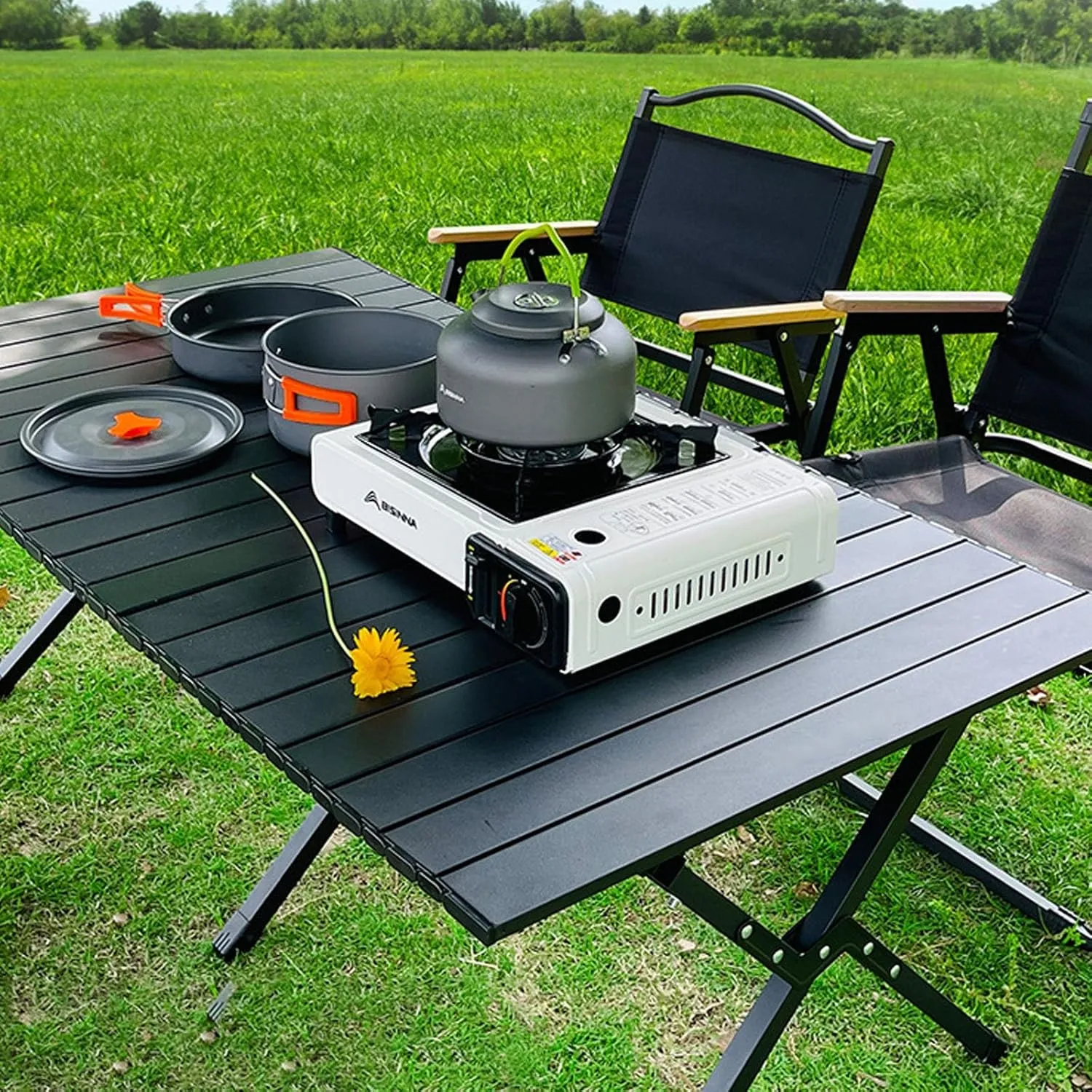 Folding Camping Table Travel Table Folding Table，Portable Roll Up，for Hiking, Fishing, Beach, Cooking，Picnic，Garden BBQ