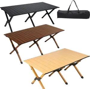 Folding Camping Table Travel Table Folding Table，Portable Roll Up，for Hiking, Fishing, Beach, Cooking，Picnic，Garden BBQ
