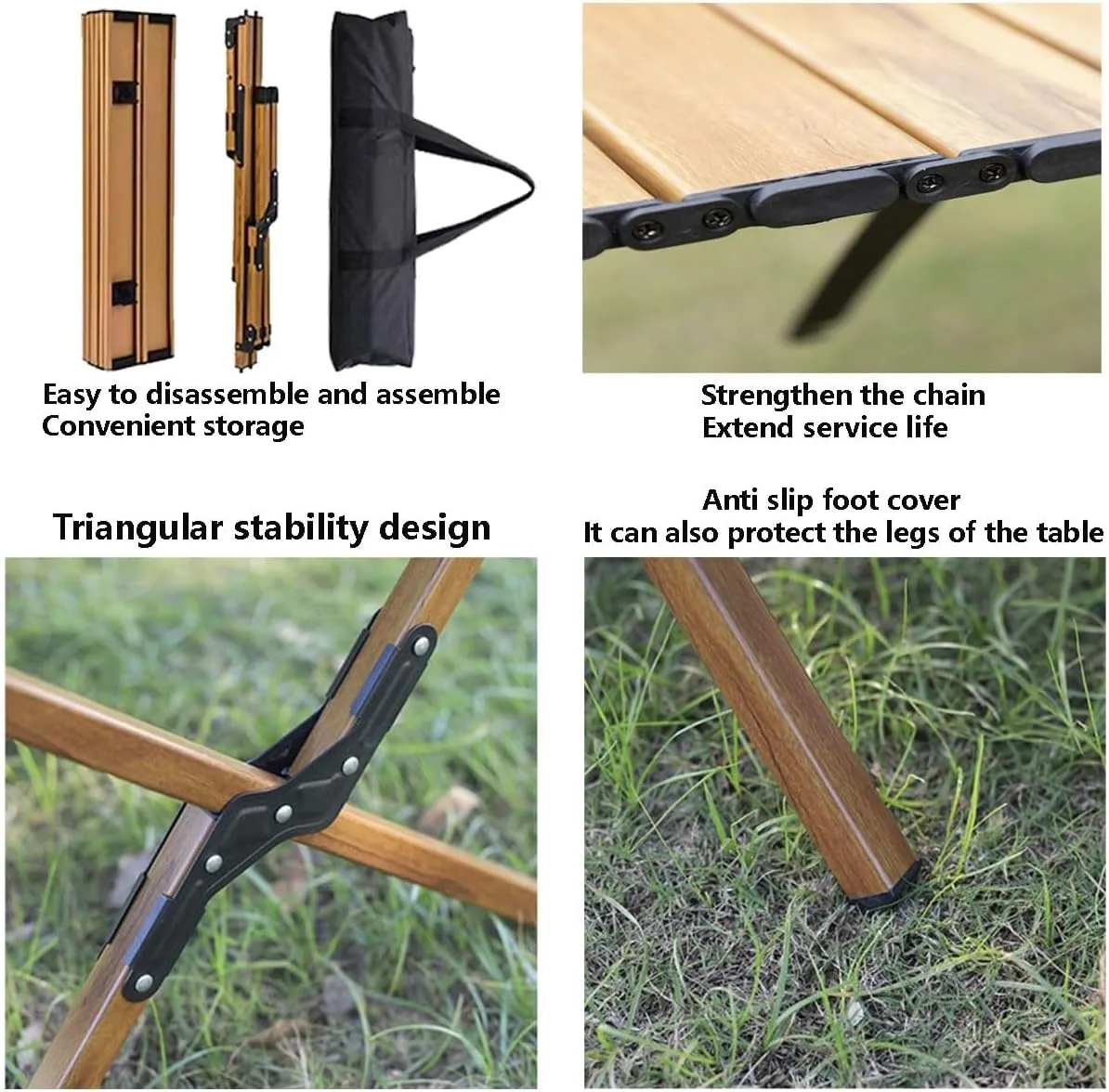 Folding Camping Table Travel Table Folding Table，Portable Roll Up，for Hiking, Fishing, Beach, Cooking，Picnic，Garden BBQ