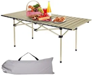 Folding Camping Table with Storage, Lightweight Portable Camping Table Matte Texture for Camping Tailgating Picnic Backyard Use