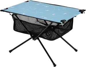 Folding Coffee Table Airplane Blue Compact Expandable Portable Drink Table with Storage Bag for Outdoor Dining Cooking Picnic