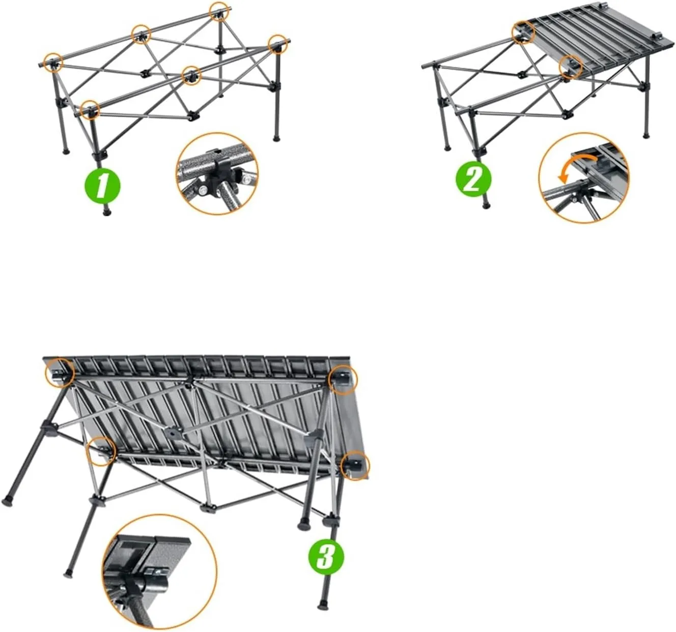 Folding Dining Table Aluminum Alloy Folding Table Tourist Portable Lightweight Backpacking Desk Supplies Outdoor Camping Equipment Nature Hike, L94xw55xh50cm