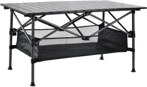 Folding Dining Table Aluminum Alloy Folding Table Tourist Portable Lightweight Backpacking Desk Supplies Outdoor Camping Equipment Nature Hike, L94xw55xh50cm