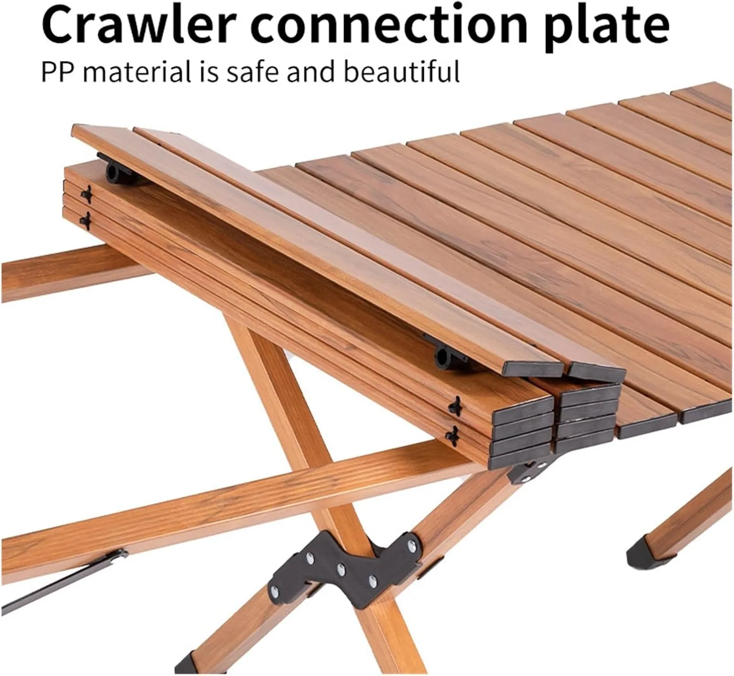 Folding Dining Table Aluminum Camping Picnic Egg Roll Camping Chair Outdoor Folding Table Portable (Color : Khaki-M)