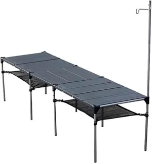 Folding Dining Table Lightweight Rain-Proof Detaable Outdoor Camping Desk Aluminum Alloy Folding Table Portable Picnic Fishing Beer Table (Color : Two Table Sets)