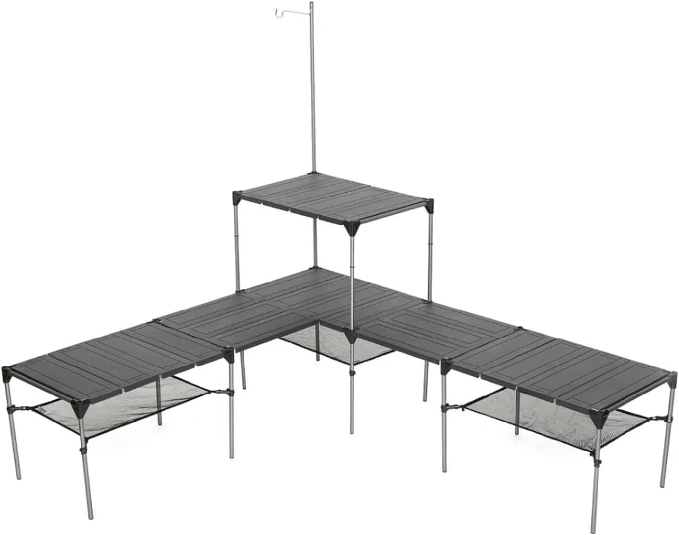 Folding Dining Table Lightweight Rain-Proof Detaable Outdoor Camping Desk Aluminum Alloy Folding Table Portable Picnic Fishing Beer Table (Color : Two Table Sets)