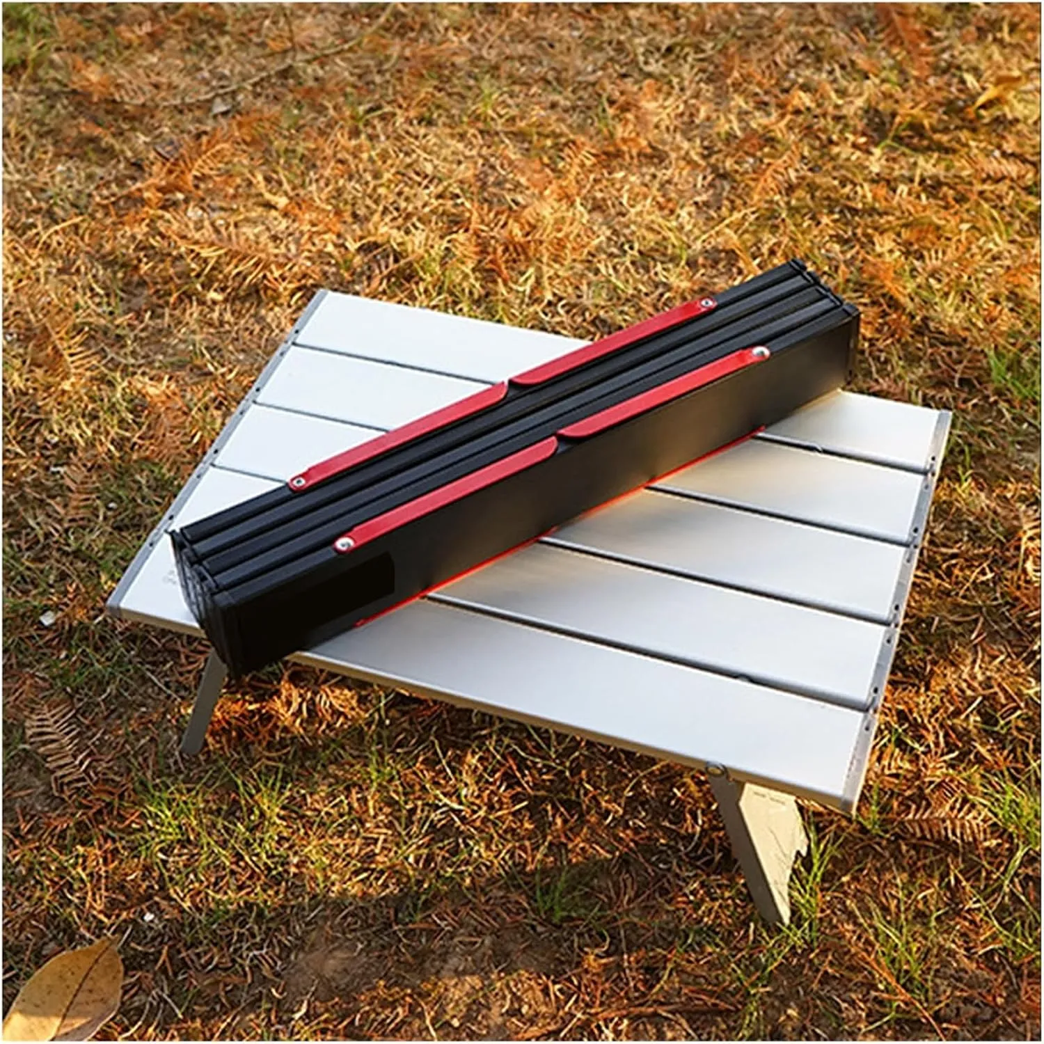 Folding Dining Table Outdoor Tables for Beach Garden Camping Fishing Hiking Desk Folding Picnic Table Mini Lightweight Backpacking Portable (Color : Black and Red)