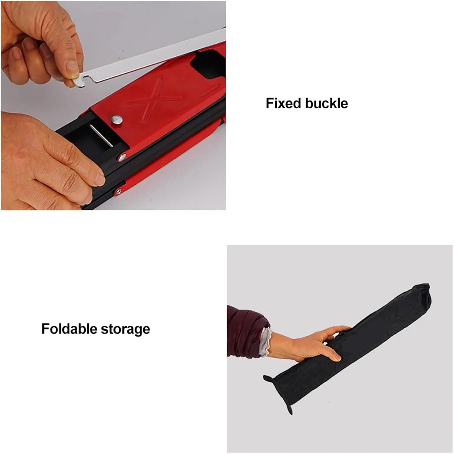Folding Dining Table Outdoor Tables for Beach Garden Camping Fishing Hiking Desk Folding Picnic Table Mini Lightweight Backpacking Portable (Color : Black and Red)