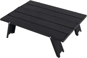 Folding Dining Table Outdoor Tables for Beach Garden Camping Fishing Hiking Desk Folding Picnic Table Mini Lightweight Backpacking Portable (Color : Black)