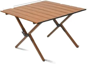 Folding Dining Table Portable Aluminum Alloy Egg Roll Table Camping Folding Table Picnic Table Camping Outdoor Camping Tables and airs Folding (Color : Walnut 60CM)