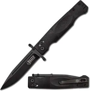Folding Knife, 8.5 Inch Total Length, D2 Steel Blade, Black ET-FDR012BK