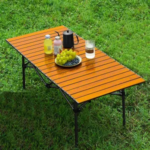 Folding Table Camping Table Picnic Table Aluminum Alloy Table with Easy Carry Bag for Outdoor Cooking, Beach (Color : A, Size : 120 * 57 * 50cm)