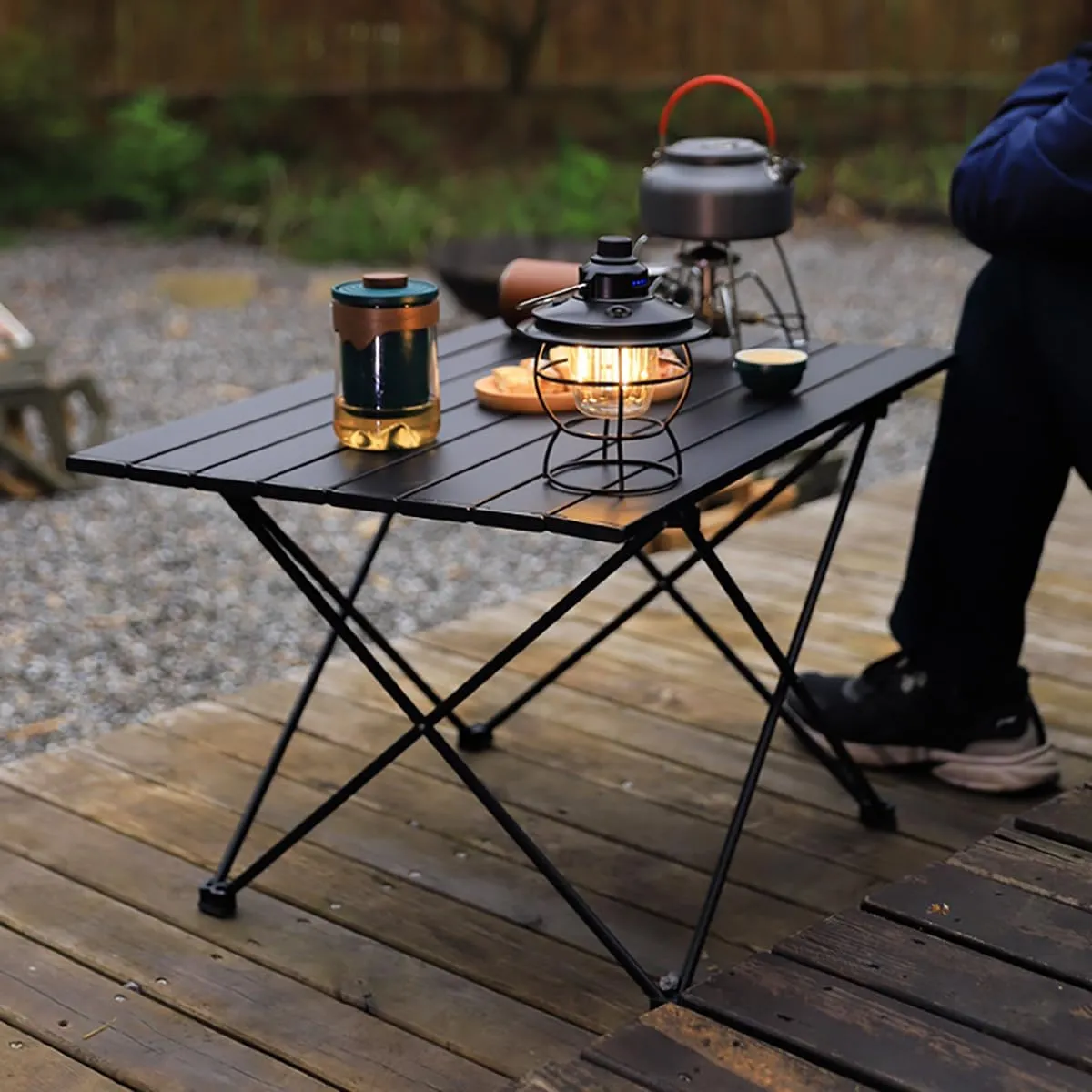 Folding Table, Portable Aluminum Alloy Table, Picnic Camping Barbecue Folding Table for Outdoor, Picnic, Hiking, RV Travel, Fishing and Road Trip,L
