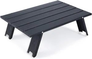 Folding Table, Portable Foldable Camping Table Beach Table, Compact Multi-Function Table, Aluminum Table Top, Suitable for Outdoor, Camping,Black