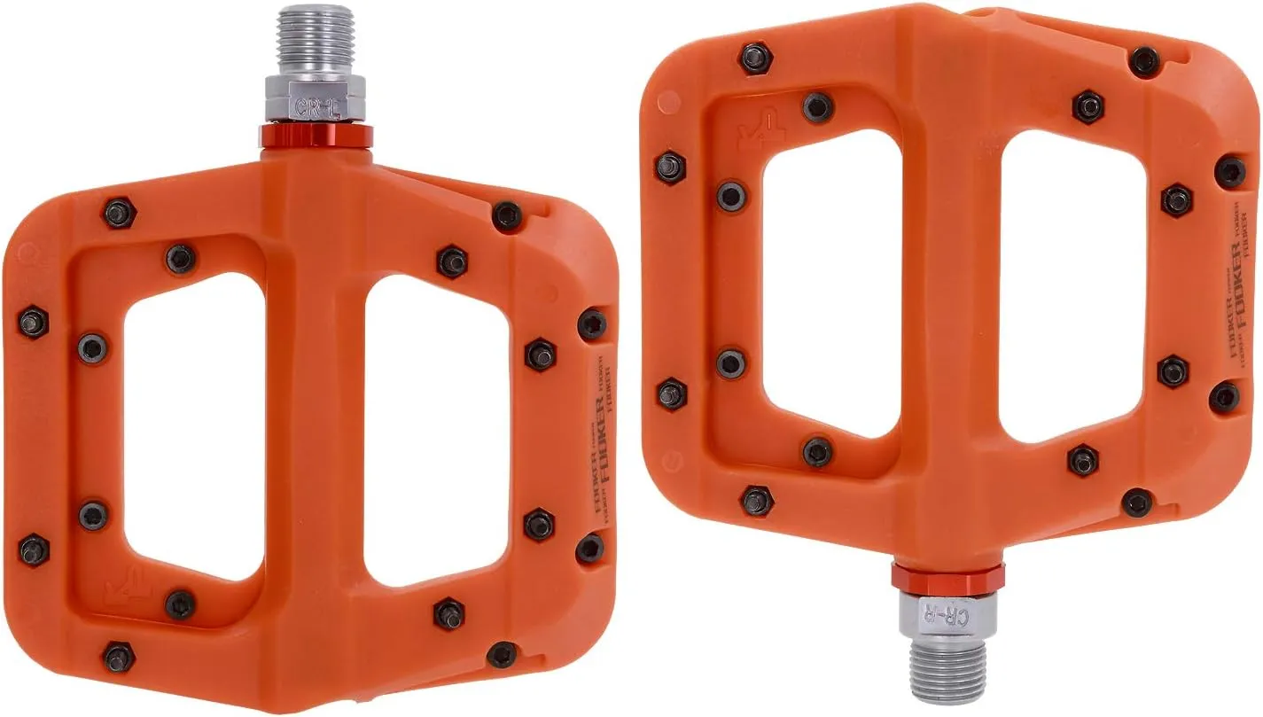 FOOKER MTB Pedals Mountain Bike Pedals 3 Bearing Non-Slip Lightweight Nylon Fiber Bicycle Platform Pedals for BMX MTB 9/16"