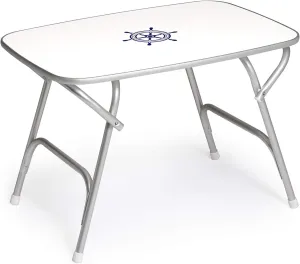 FORMA MARINE Boat Table Folding Rounded 34.65" x 23.6" x 24,02" Height Marine Aluminum Yacht Deck Furniture M450