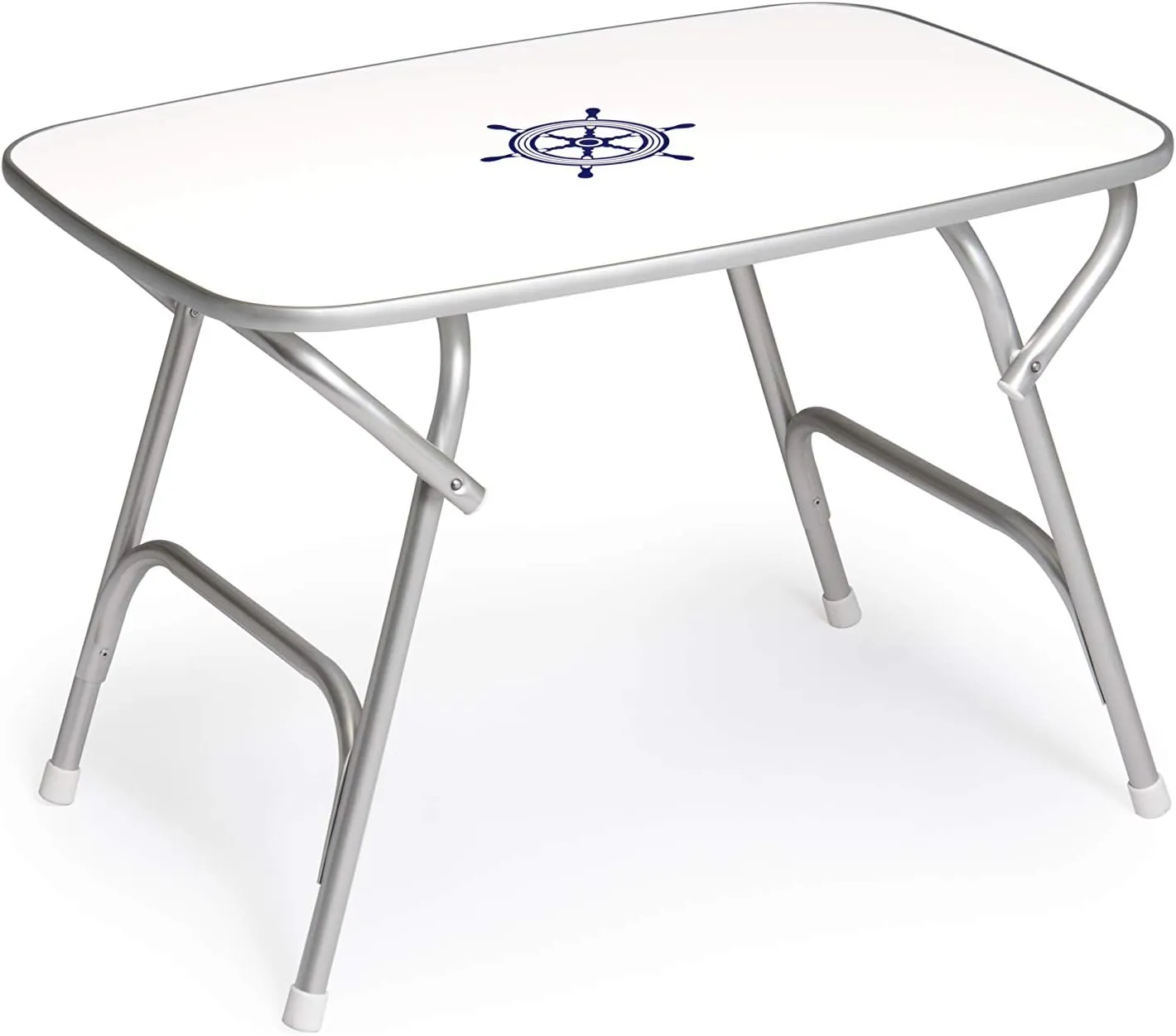 FORMA MARINE Boat Table Folding Rounded 34.65" x 23.6" x 24,02" Height Marine Aluminum Yacht Deck Furniture M450